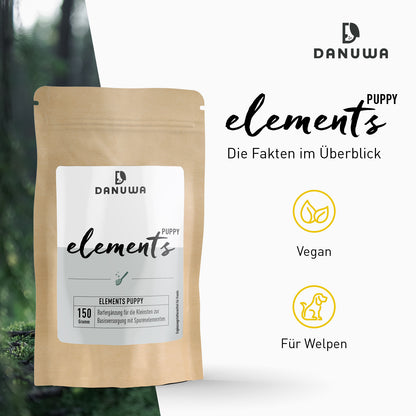 Danuwa Elements Puppy - 250 g - 40% Rabatt wegen verkürztem MHD 02/2026- nur solange der Vorrat reicht!