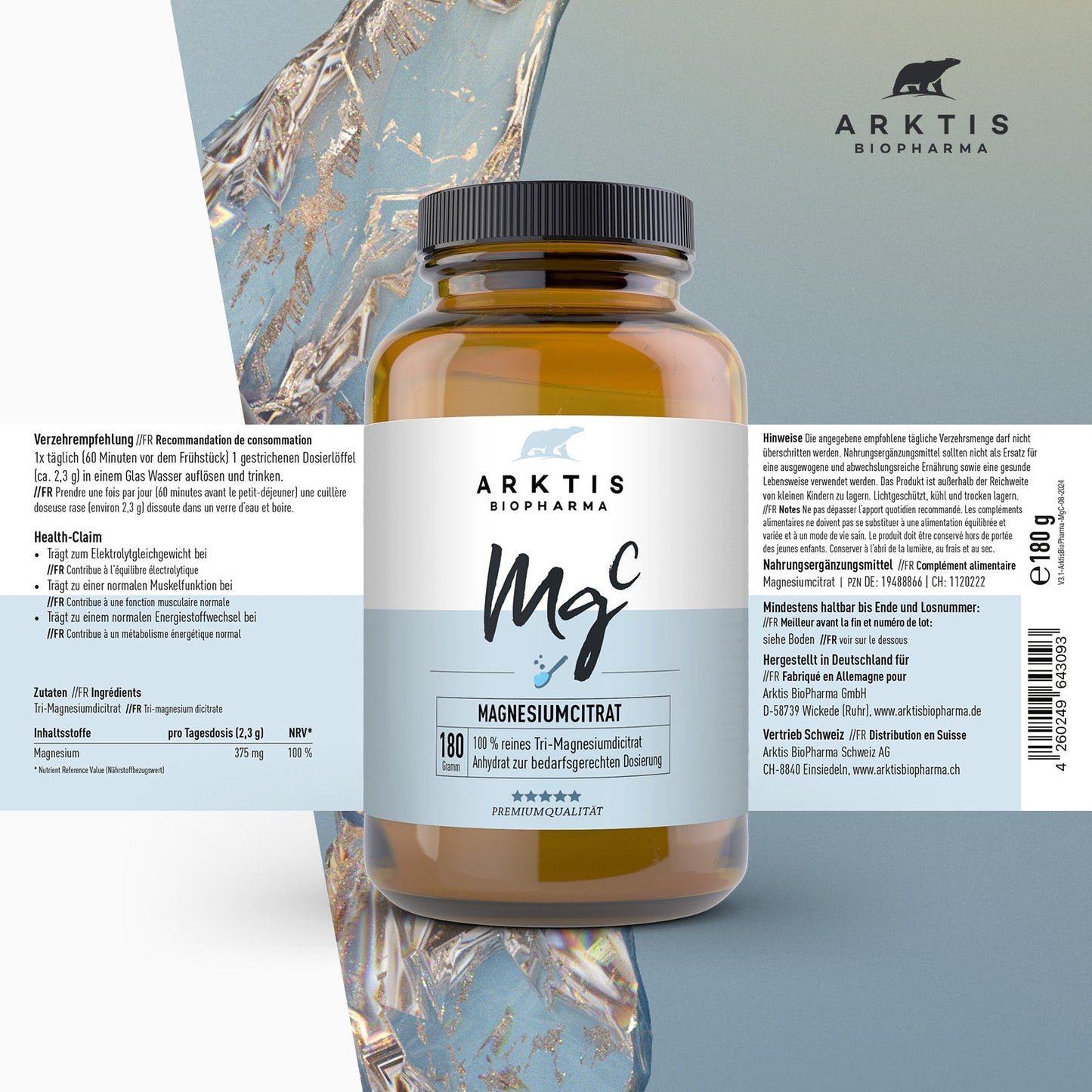 Arktis MgC - Magnesiumcitrat Pulver
