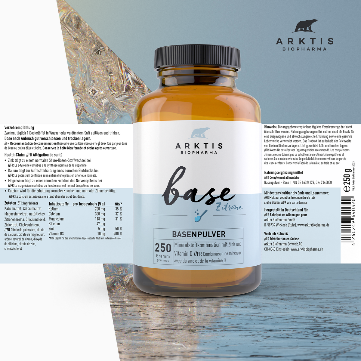 Arktis Base Zitrone - Basenpulver