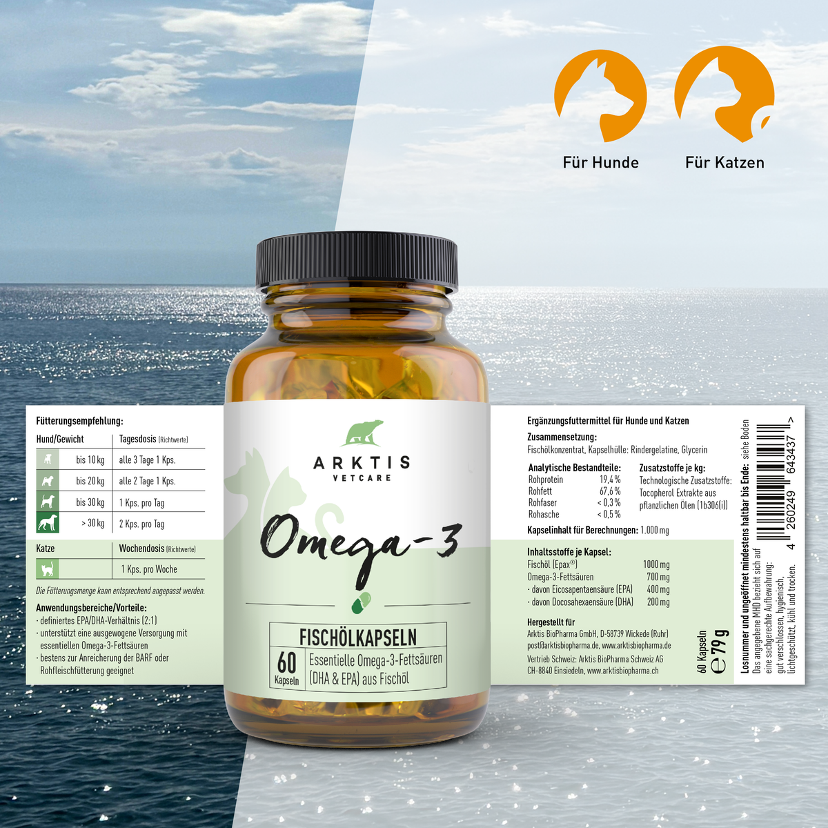 Arktis Vetcare Omega-3 – Fischölkapseln PL
