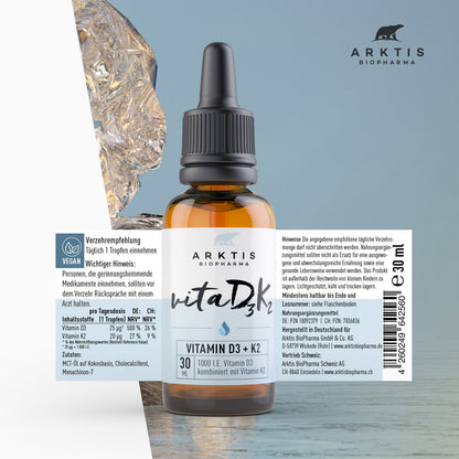 Arktis Vita D3+K2 - Vitamin D3+K2 (MK-7)