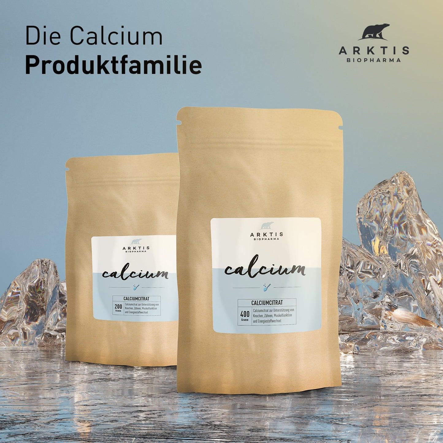 Arktis Calcium - Calciumcitrat - 200 g - 40% Rabatt wegen verkürztem MHD 01/2026- nur solange der Vorrat reicht!